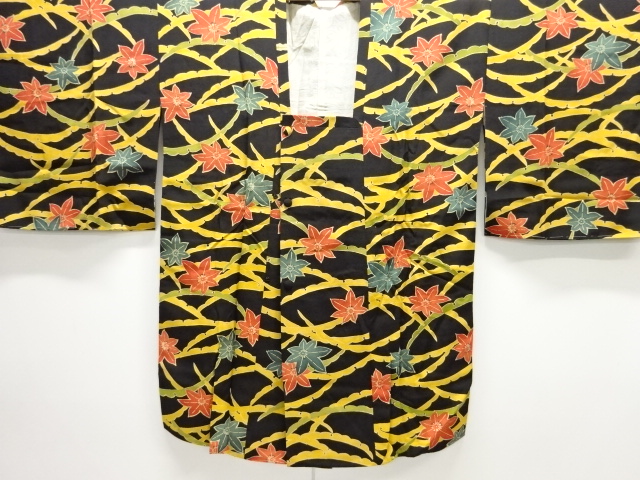 未使用品　雪芝に楓模様道行コート